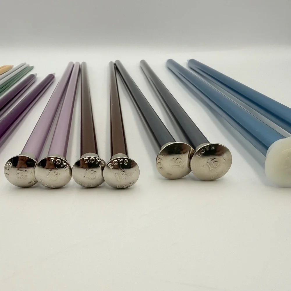 Mixed Knitting Needle Lot Boye Susan Bates Clover Bamboo Aluminum Sizes 4-17